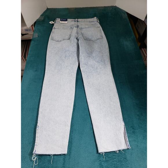 Old Navy Jeans Size 0 Womens Blue Fray Hem Stretch High Rise OG Straight NWT - Picture 12 of 14
